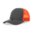 Decky 5 Panel Mid Profile Structured Cotton Blend Trucker | Decky 6030 Charcoal/Orange Standard