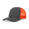 Decky 5 Panel Mid Profile Structured Cotton Blend Trucker | Decky 6030 Charcoal/Orange Standard