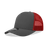 Decky 5 Panel Mid Profile Structured Cotton Blend Trucker | Decky 6030 Charcoal/Red Standard