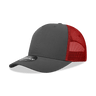 Decky 5 Panel Mid Profile Structured Cotton Blend Trucker | Decky 6030 Charcoal/Red Standard