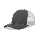 Decky 5 Panel Mid Profile Structured Cotton Blend Trucker | Decky 6030 Charcoal/White Standard