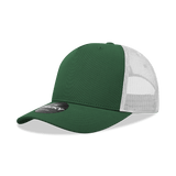 Decky 5 Panel Mid Profile Structured Cotton Blend Trucker | Decky 6030 Forest/White Standard