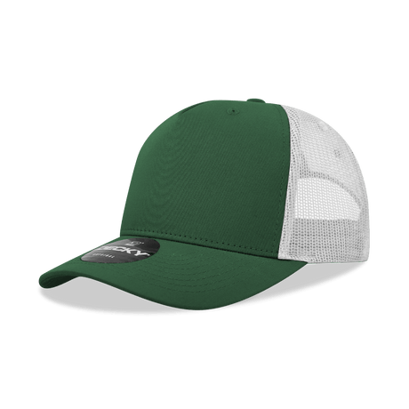 Decky 5 Panel Mid Profile Structured Cotton Blend Trucker | Decky 6030 Forest/White Standard