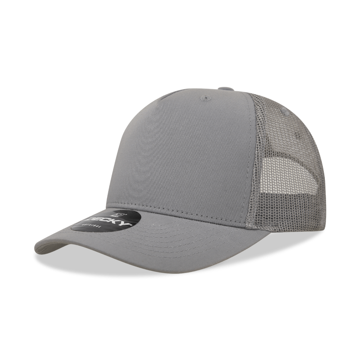 Decky 5 Panel Mid Profile Structured Cotton Blend Trucker | Decky 6030 Grey Standard