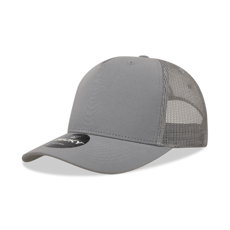 Decky 5 Panel Mid Profile Structured Cotton Blend Trucker | Decky 6030 Grey Standard