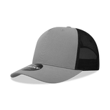 Decky 5 Panel Mid Profile Structured Cotton Blend Trucker | Decky 6030 Grey/Black Standard