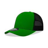 Decky 5 Panel Mid Profile Structured Cotton Blend Trucker | Decky 6030 Kelly/Black Standard