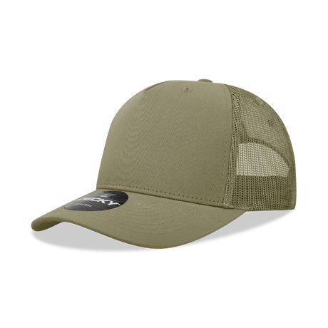 Decky 5 Panel Mid Profile Structured Cotton Blend Trucker | Decky 6030 Khaki Standard