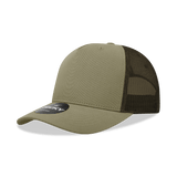 Decky 5 Panel Mid Profile Structured Cotton Blend Trucker | Decky 6030 Khaki/Brown Standard