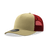 Decky 5 Panel Mid Profile Structured Cotton Blend Trucker | Decky 6030 Khaki/Cardinal Standard