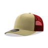 Decky 5 Panel Mid Profile Structured Cotton Blend Trucker | Decky 6030 Khaki/Cardinal Standard