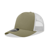 Decky 5 Panel Mid Profile Structured Cotton Blend Trucker | Decky 6030 Khaki/White Standard