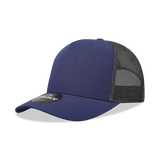 Decky 5 Panel Mid Profile Structured Cotton Blend Trucker | Decky 6030 Navy/Charcoal Standard