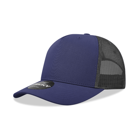 Decky 5 Panel Mid Profile Structured Cotton Blend Trucker | Decky 6030 Navy/Charcoal Standard