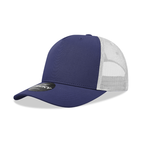 Decky 5 Panel Mid Profile Structured Cotton Blend Trucker | Decky 6030 Navy/White Standard