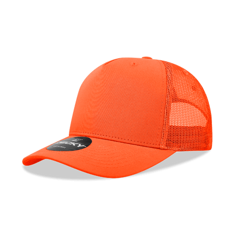 Decky 5 Panel Mid Profile Structured Cotton Blend Trucker | Decky 6030 Orange Standard