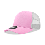 Decky 5 Panel Mid Profile Structured Cotton Blend Trucker | Decky 6030 Pink/White Standard