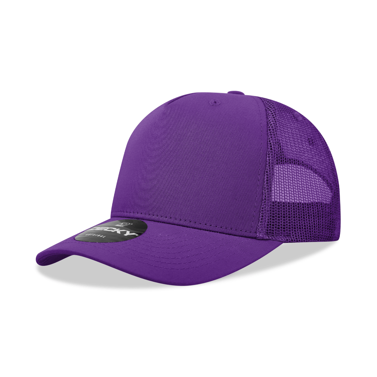 Decky 5 Panel Mid Profile Structured Cotton Blend Trucker | Decky 6030 Purple Standard