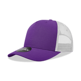 Decky 5 Panel Mid Profile Structured Cotton Blend Trucker | Decky 6030 Purple/White Standard