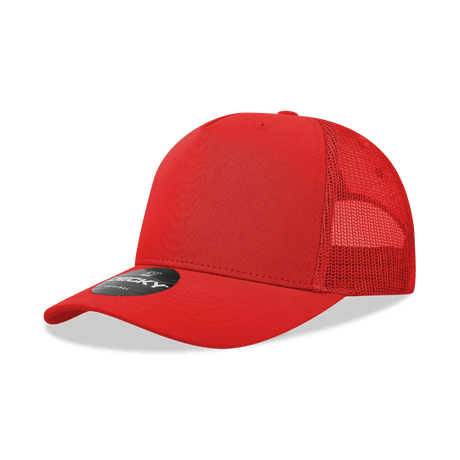 Decky 5 Panel Mid Profile Structured Cotton Blend Trucker | Decky 6030 Red Standard