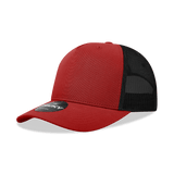 Decky 5 Panel Mid Profile Structured Cotton Blend Trucker | Decky 6030 Red/Black Standard
