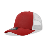 Decky 5 Panel Mid Profile Structured Cotton Blend Trucker | Decky 6030 Red/White Standard