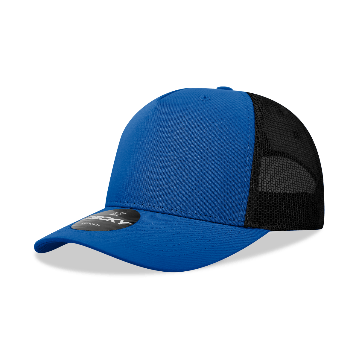 Decky 5 Panel Mid Profile Structured Cotton Blend Trucker | Decky 6030 Royal/Black Standard