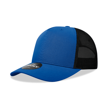 Decky 5 Panel Mid Profile Structured Cotton Blend Trucker | Decky 6030 Royal/Black Standard