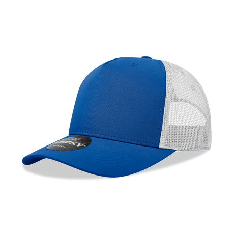 Decky 5 Panel Mid Profile Structured Cotton Blend Trucker | Decky 6030 Royal/White Standard