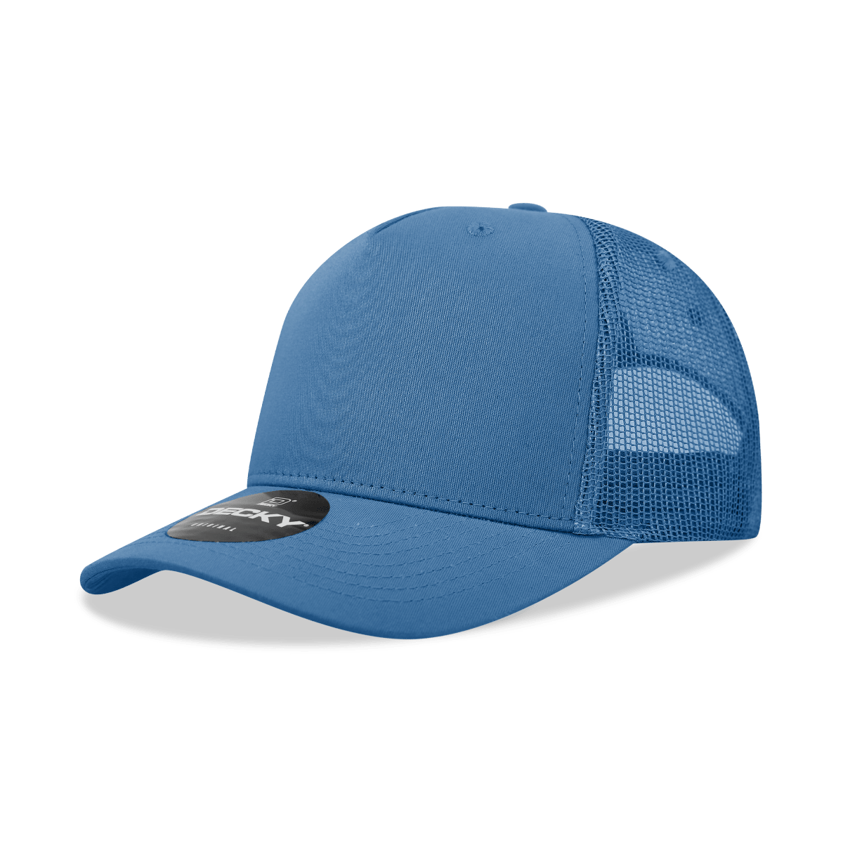 Decky 5 Panel Mid Profile Structured Cotton Blend Trucker | Decky 6030 Sky Blue Standard