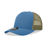 Decky 5 Panel Mid Profile Structured Cotton Blend Trucker | Decky 6030 Sky/Khaki Standard