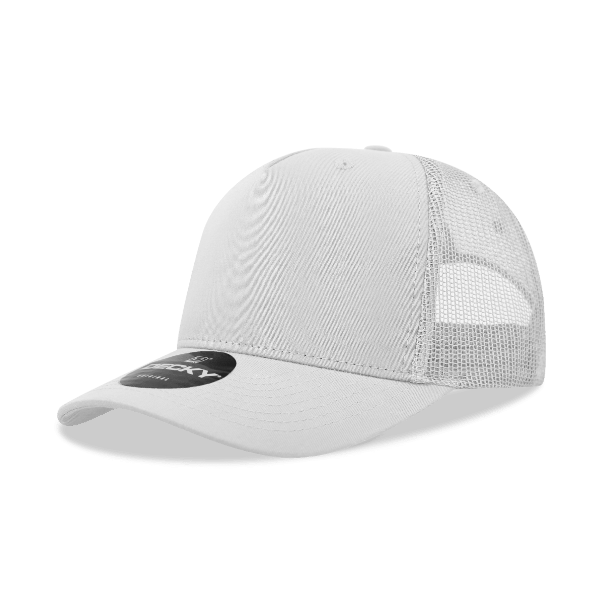 Decky 5 Panel Mid Profile Structured Cotton Blend Trucker | Decky 6030 White Standard
