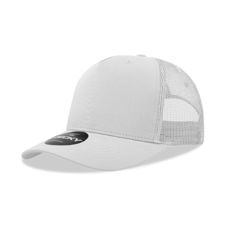Decky 5 Panel Mid Profile Structured Cotton Blend Trucker | Decky 6030 White Standard