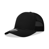 Decky 5 Panel Mid Profile Structured Cotton/Poly Blend Trucker w/Rope | Decky 6040 Black Standard