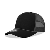 Decky 5 Panel Mid Profile Structured Cotton/Poly Blend Trucker w/Rope | Decky 6040 Black/Charcoal Standard