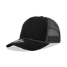 Decky 5 Panel Mid Profile Structured Cotton/Poly Blend Trucker w/Rope | Decky 6040 Black/Charcoal Standard