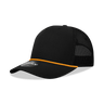 Decky 5 Panel Mid Profile Structured Cotton/Poly Blend Trucker w/Rope | Decky 6040 Black/Gold Standard