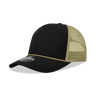 Decky 5 Panel Mid Profile Structured Cotton/Poly Blend Trucker w/Rope | Decky 6040 Black/Vegas Gold Standard
