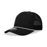 Decky 5 Panel Mid Profile Structured Cotton/Poly Blend Trucker w/Rope | Decky 6040 Black/White Standard