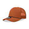 Decky 5 Panel Mid Profile Structured Cotton/Poly Blend Trucker w/Rope | Decky 6040 Burnt Orange/Black Standard