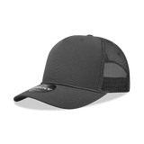 Decky 5 Panel Mid Profile Structured Cotton/Poly Blend Trucker w/Rope | Decky 6040 Charcoal Standard