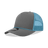Decky 5 Panel Mid Profile Structured Cotton/Poly Blend Trucker w/Rope | Decky 6040 Charcoal/Sky Standard