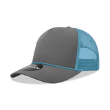 Decky 5 Panel Mid Profile Structured Cotton/Poly Blend Trucker w/Rope | Decky 6040 Charcoal/Sky Standard