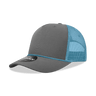 Decky 5 Panel Mid Profile Structured Cotton/Poly Blend Trucker w/Rope | Decky 6040 Charcoal/Sky Standard
