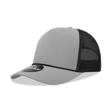 Decky 5 Panel Mid Profile Structured Cotton/Poly Blend Trucker w/Rope | Decky 6040 Grey/Black Standard