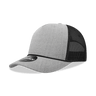 Decky 5 Panel Mid Profile Structured Cotton/Poly Blend Trucker w/Rope | Decky 6040 Hather Grey/Black Standard
