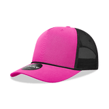 Decky 5 Panel Mid Profile Structured Cotton/Poly Blend Trucker w/Rope | Decky 6040 Hot Pink/Black Standard