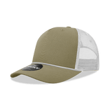 Decky 5 Panel Mid Profile Structured Cotton/Poly Blend Trucker w/Rope | Decky 6040 Khaki/White Standard