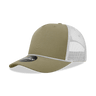 Decky 5 Panel Mid Profile Structured Cotton/Poly Blend Trucker w/Rope | Decky 6040 Khaki/White Standard