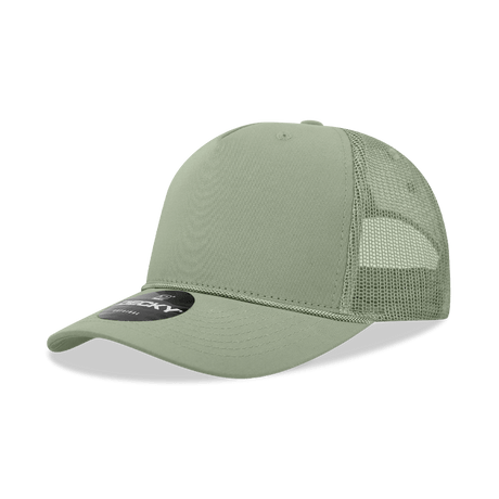 Decky 5 Panel Mid Profile Structured Cotton/Poly Blend Trucker w/Rope | Decky 6040 Loden Standard